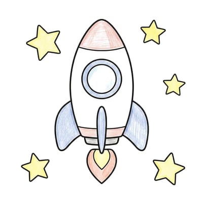 Rocket Among Stars, colored example