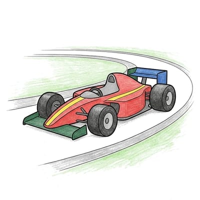 F1 Track Curve, colored example