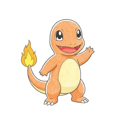 Charmander Tail Flame, colored example