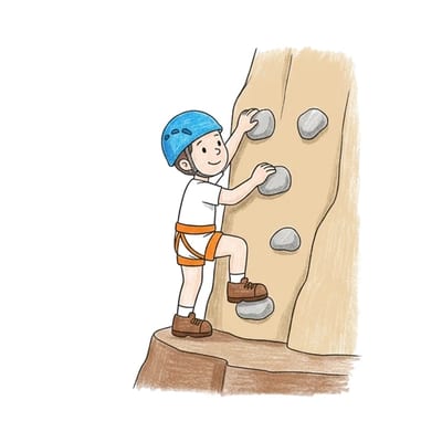 Rock Face Climber, colored example