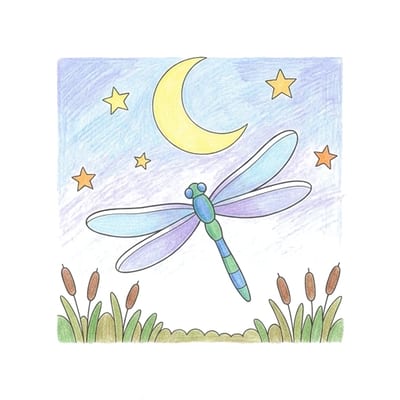 Dragonfly Moon Flight, colored example
