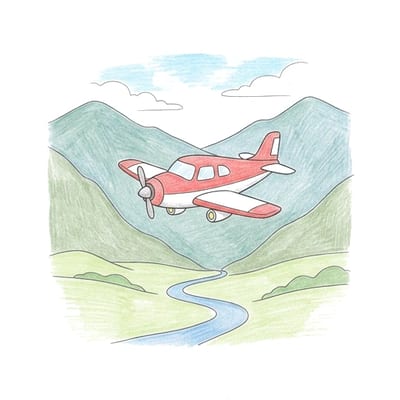 Mountain Rescue Plane, colored example