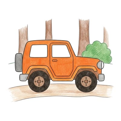 Jeep Forest Path, colored example