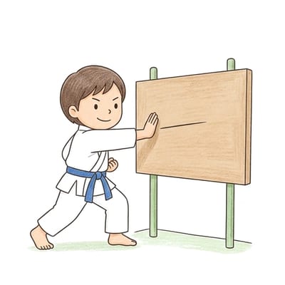 Karate Board Break, colored example