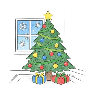 Christmas Tree Glow, colored example