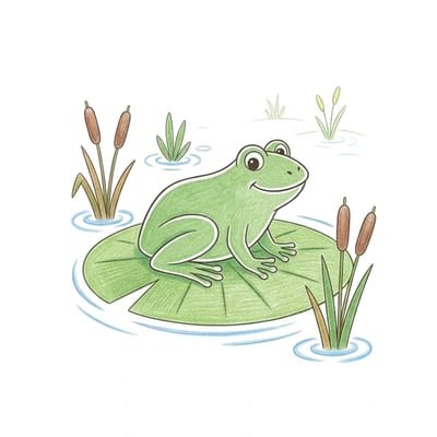 Frog Lily Pad, colored example