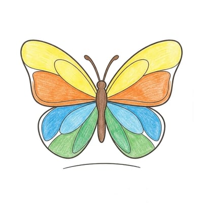 Butterfly Open Wings, colored example