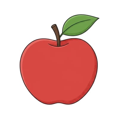 Big Red Apple, colored example