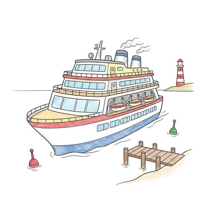 Cruise Ship Harbor, colored example