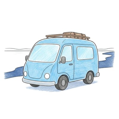 Van Lakeside Stop, colored example