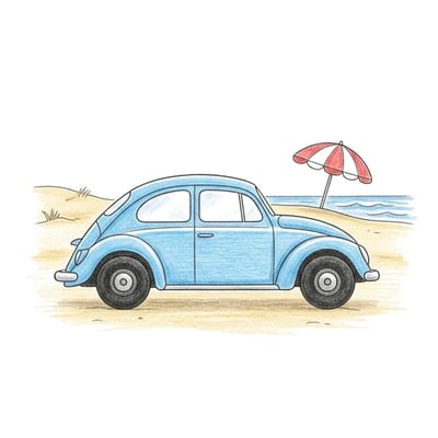 Beetle Beach Parking, colored example
