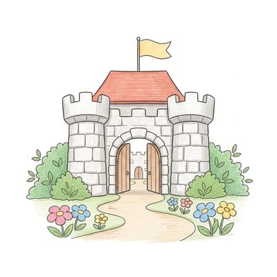 Castle Gate Garden, colored example