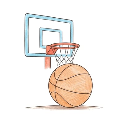 Basketball Hoop Shot, colored example