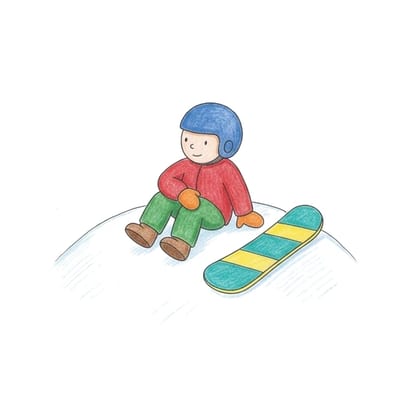 Snowboarder Seated Rest, colored example