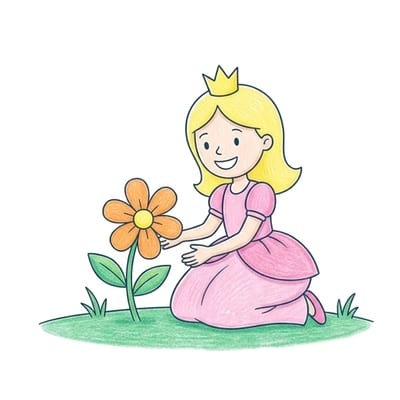 Princess Garden Pose, colored example