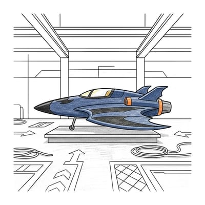 Batwing Hangar, colored example