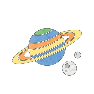 Planet With Rings, colored example