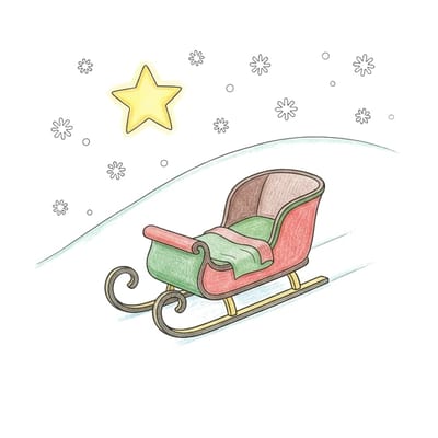 Sleigh Under Stars, colored example