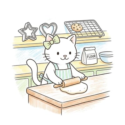 Bow Kitten Bakery, colored example