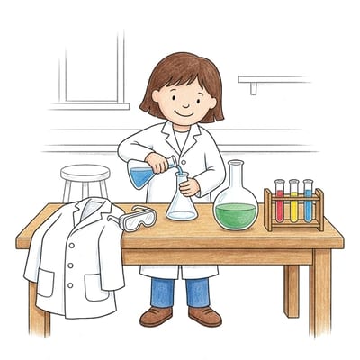 Chemist Lab Experiment, colored example