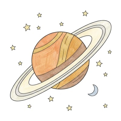 Saturn Rings View, colored example