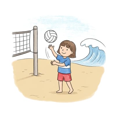 Volleyball Beach Serve, colored example