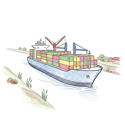 Container Ship Canal, colored example