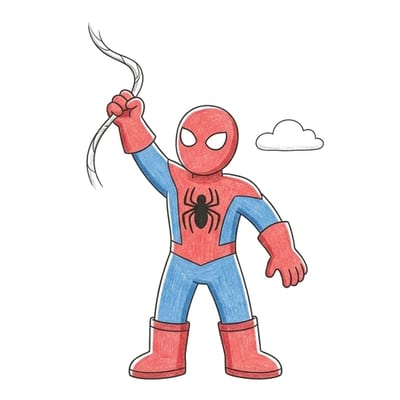 Spider Hero Web Toss, colored example