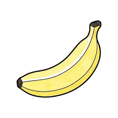 Curved Yellow Banana, colored example