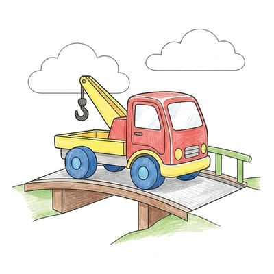 Tow Truck Bridge, colored example