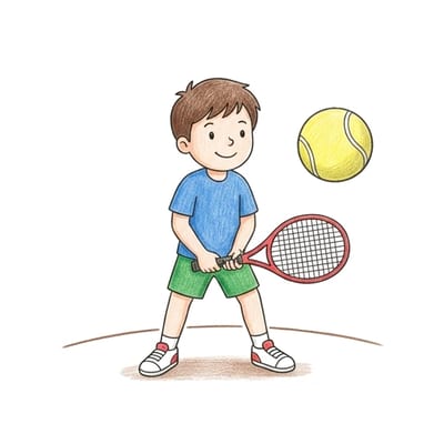 Tennis Ready Stance, colored example