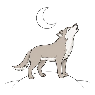 Wolf Howling, colored example