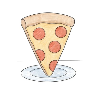 Cheesy Pizza Slice, colored example
