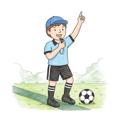 Soccer Referee Signal, colored example