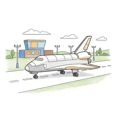 Shuttle Runway Landing, colored example