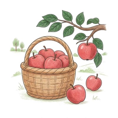 Apple Orchard Basket, colored example