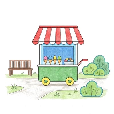 Ice Cream Cart, colored example