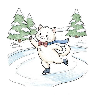 Kitten Ice Skate, colored example
