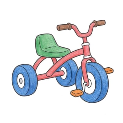 Tricycle Ride, colored example