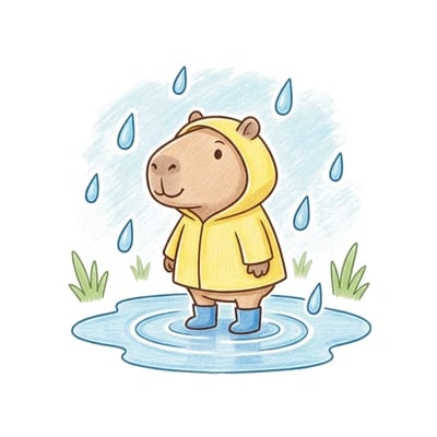Capybara Raincoat, colored example