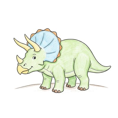 Triceratops Meadow Stand, colored example