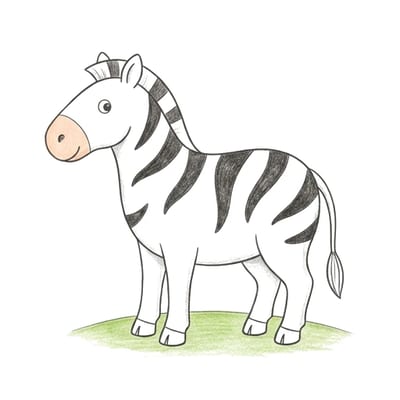 Big Zebra Stand, colored example