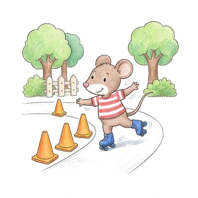 Mouse Cone Slalom, colored example