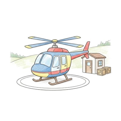 Helicopter Rescue Station, colored example