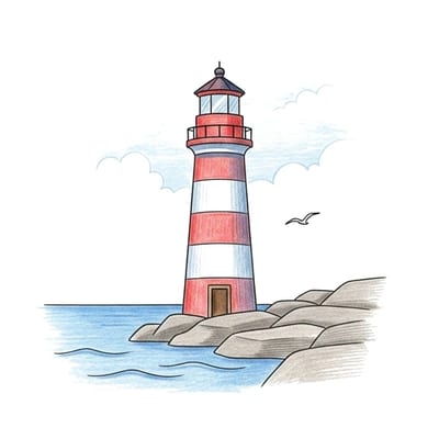 Harbor Lighthouse, colored example