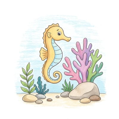 Seahorse Coral Garden, colored example