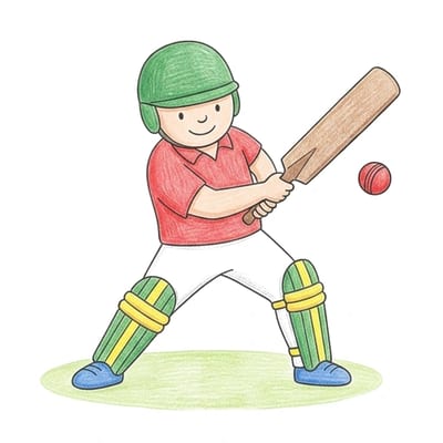Cricket Bat Swing, colored example