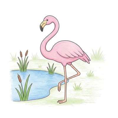Flamingo Pond Balance, colored example