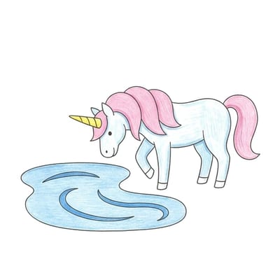 Unicorn Pond Reflection, colored example