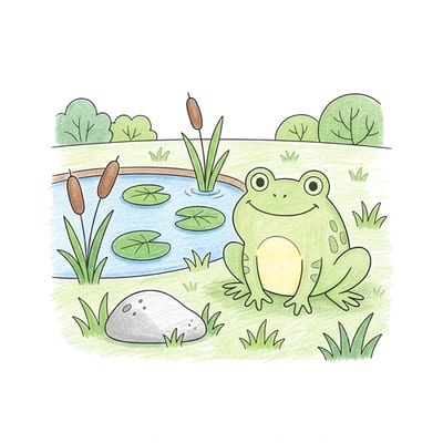 Garden Frog Pond, colored example
